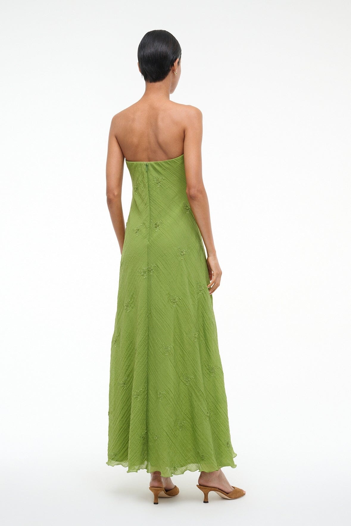 STAUD CASSIE DRESS GARDEN GREEN - 4
