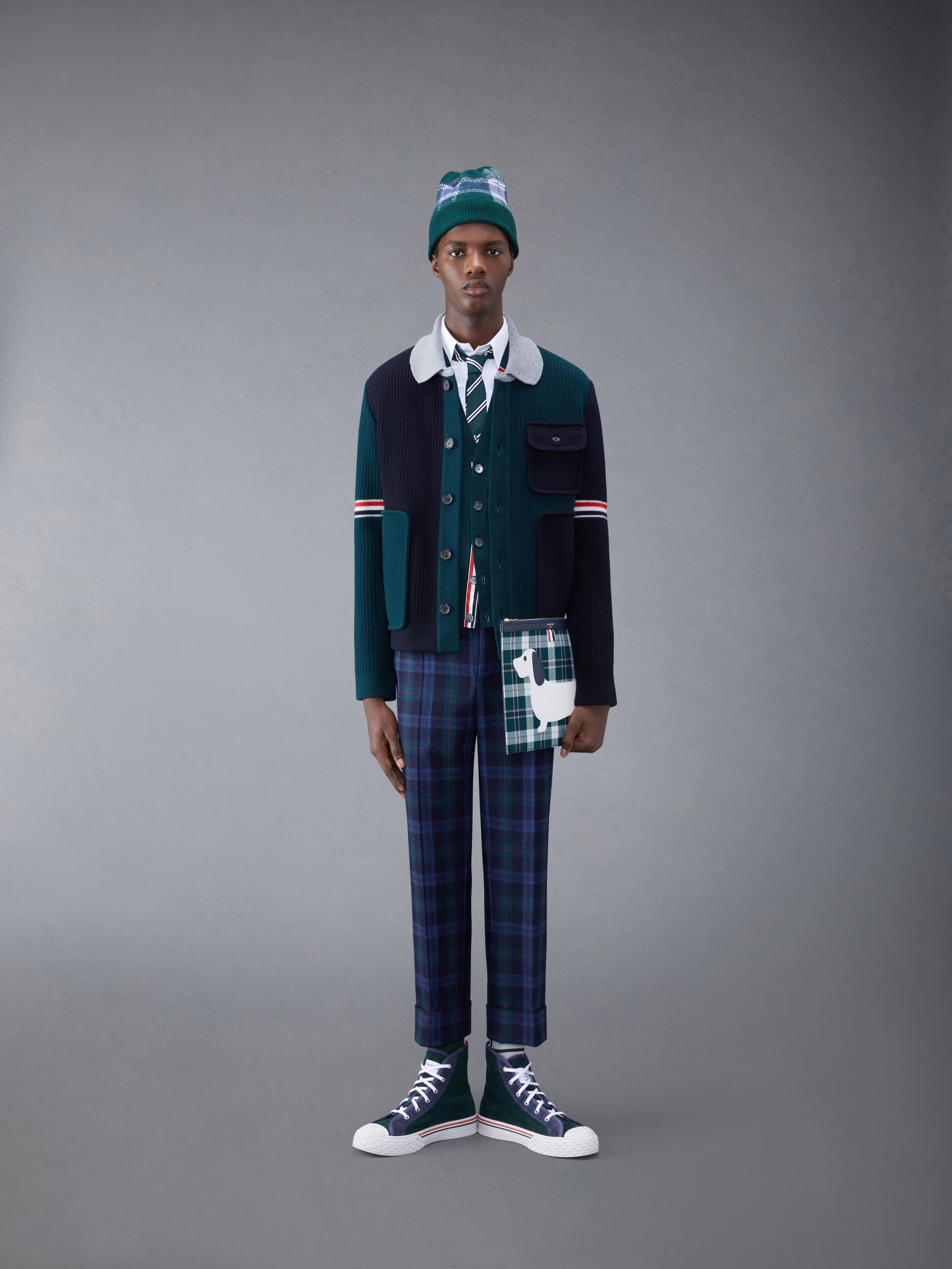 Fun-Mix Boiled Wool Stripe Workman's Jacket - 4