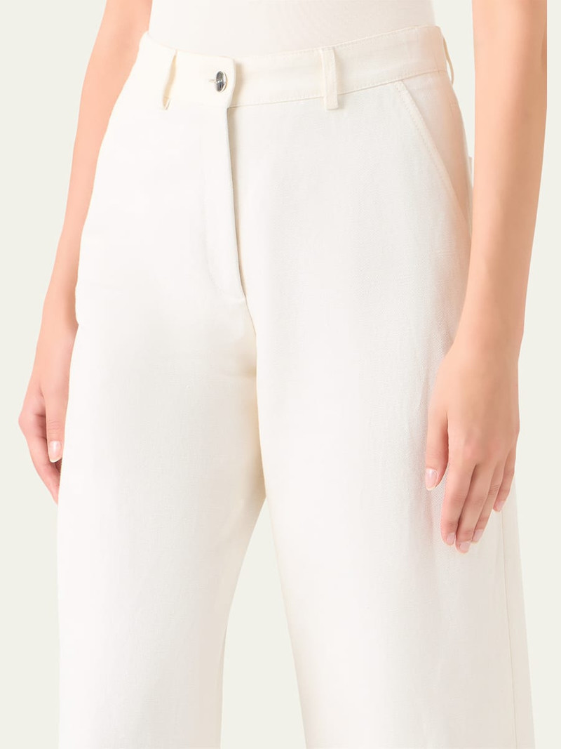 AKRIS Finn Cotton-Linen Gabardine Wide-Leg Pants outlook