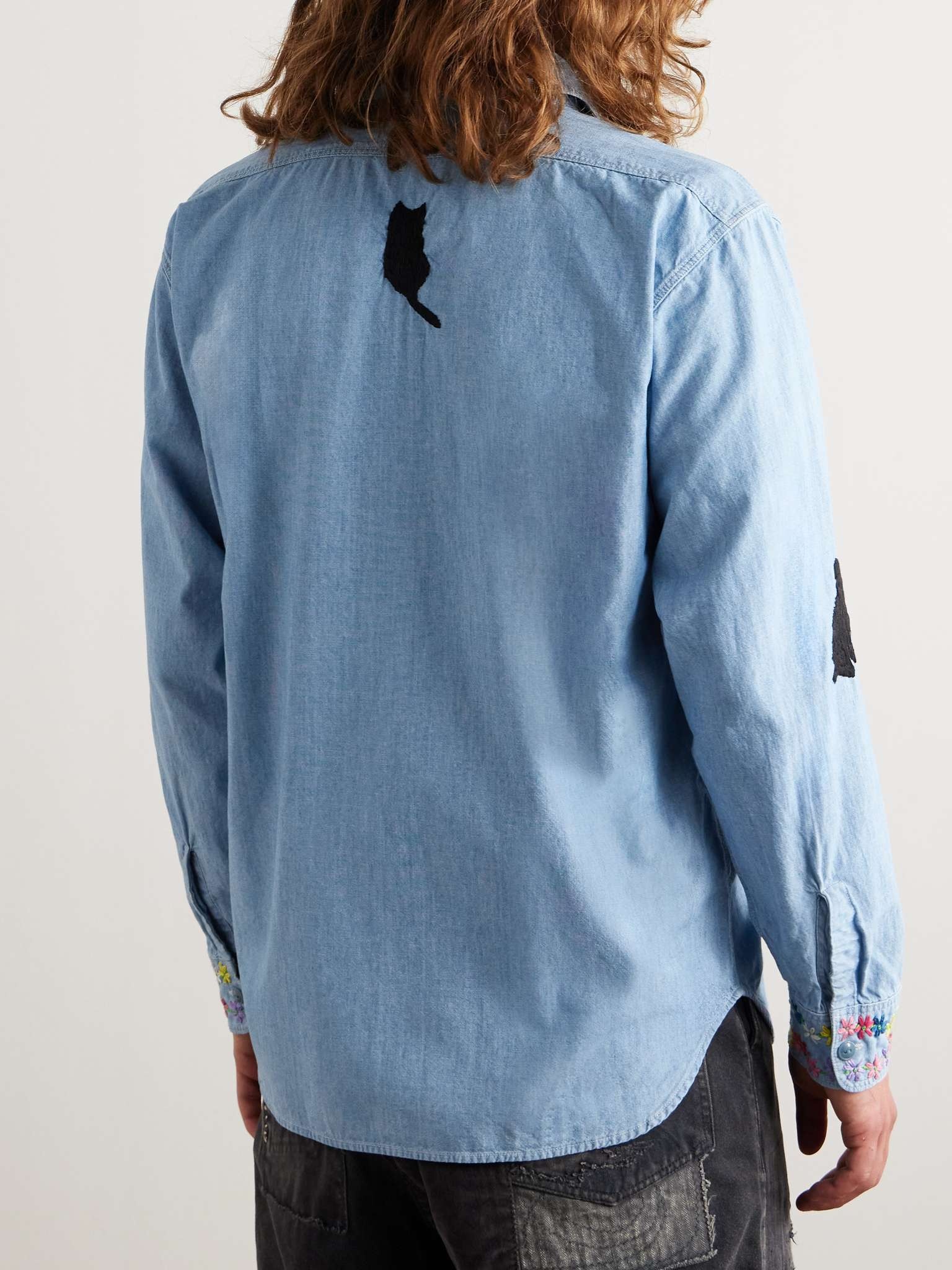 Embroidered Cotton-Chambray Shirt - 3
