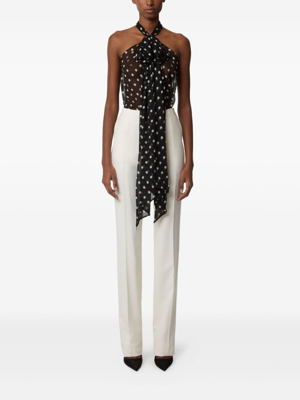 halterneck polka-dot top - 2