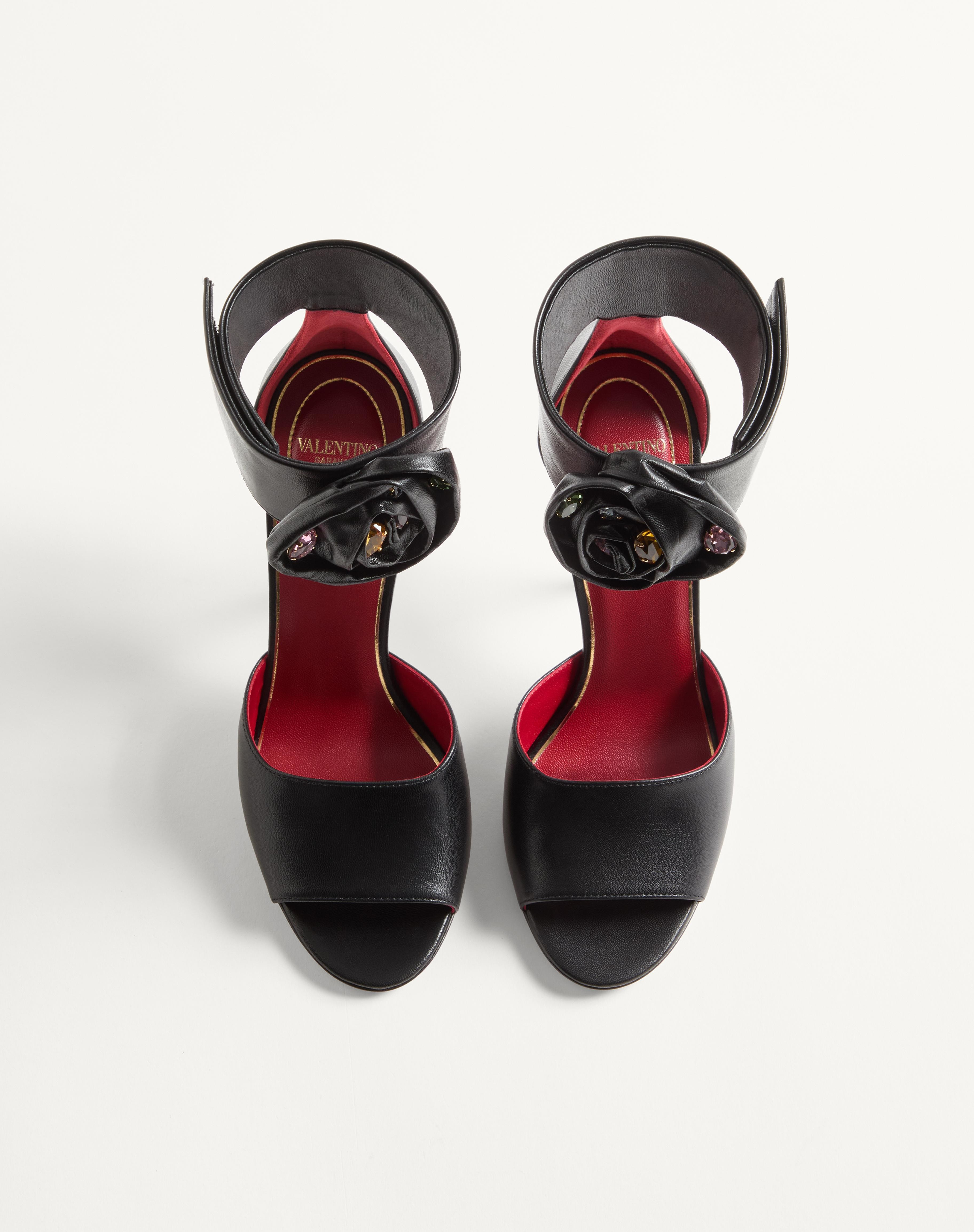 DRIP ROSE KIDSKIN SANDAL WITH CRYSTALS 105MM - 4