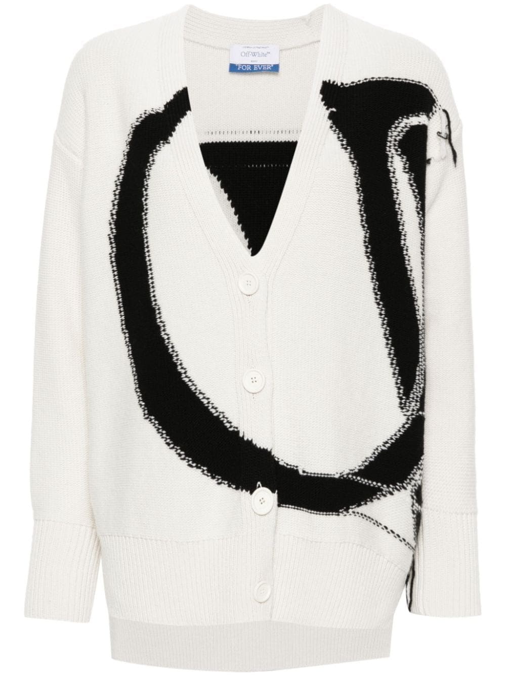 Ow Maxi Logo wool cardigan - 1