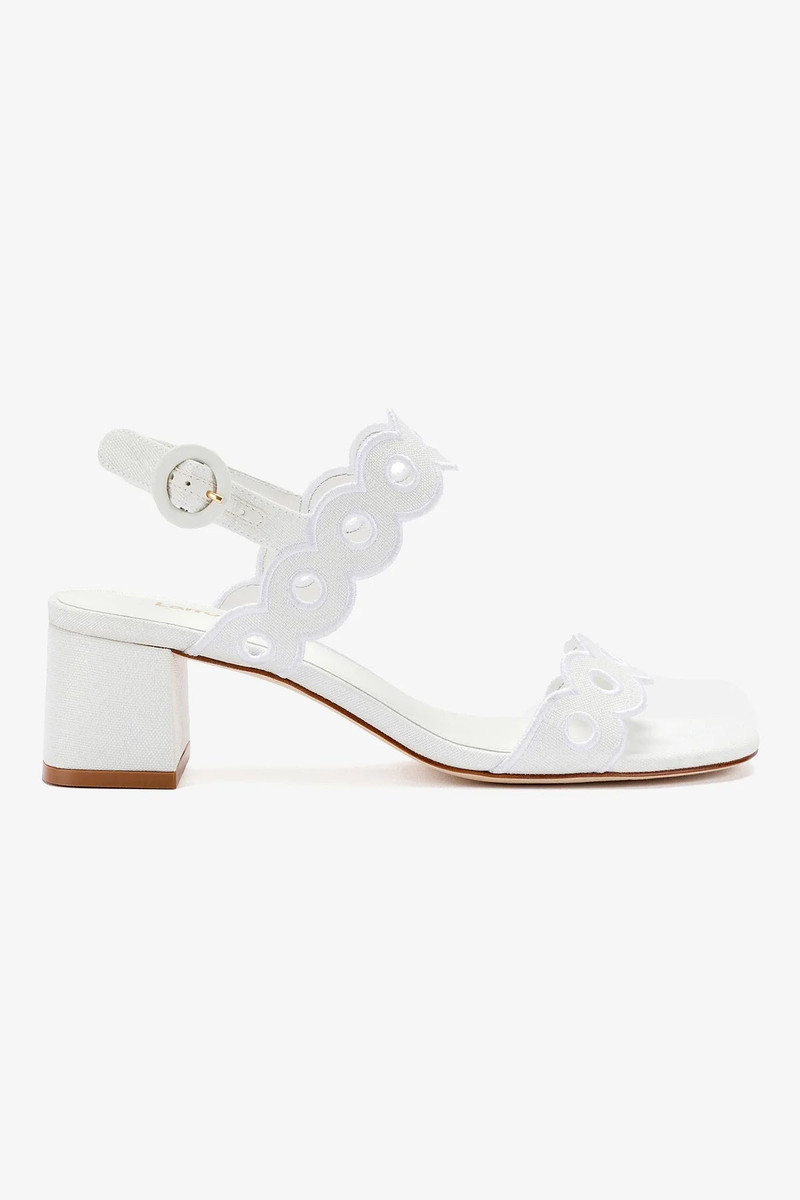 Florence Broderie Sandal In White Raffia 1