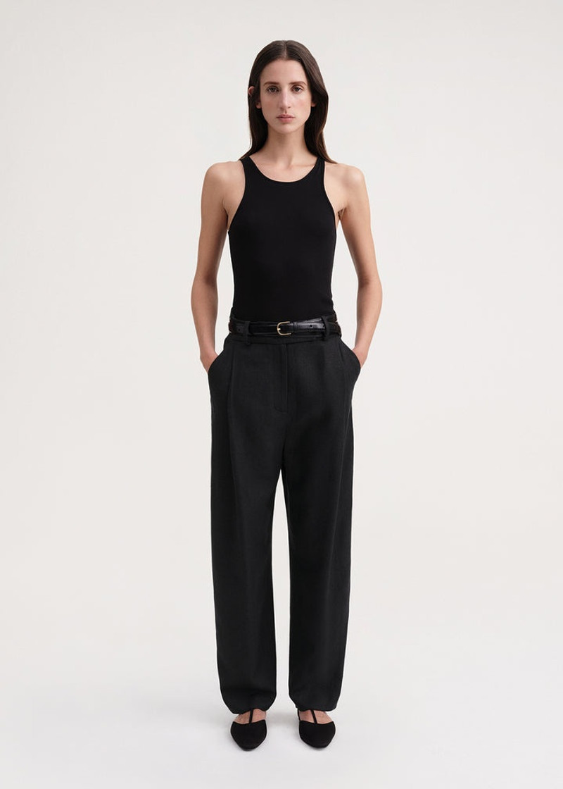 Totême Fine curved rib tank black outlook
