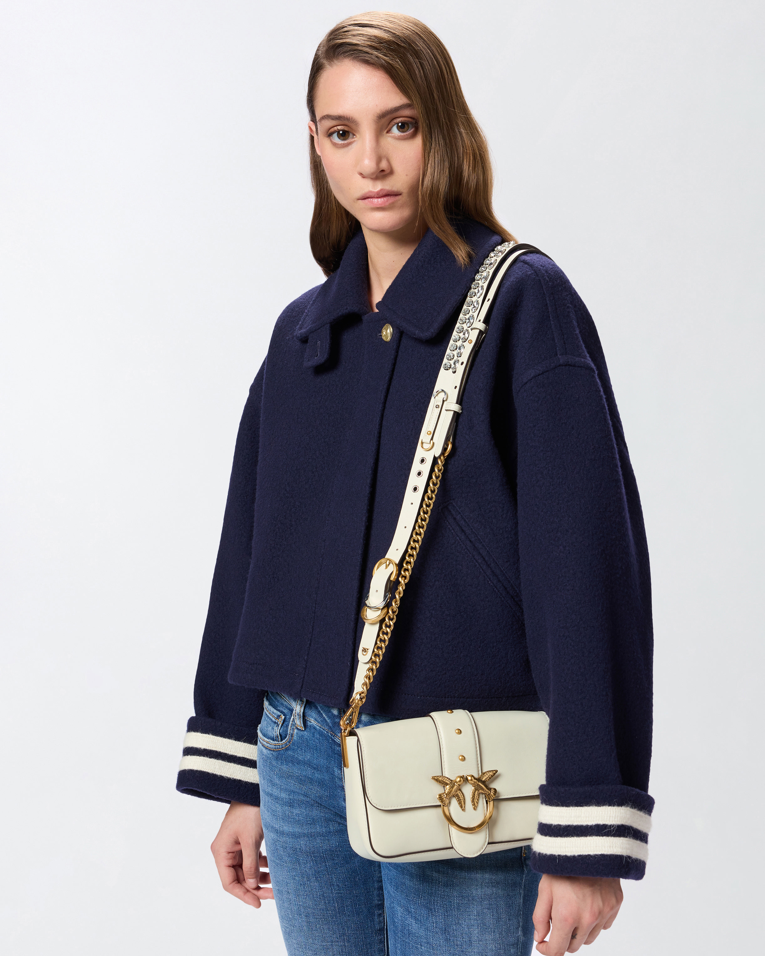 MINI LOVE BAG SLOUCHY SHOULDER BAG IN LEATHER WITH TWO STRAPS - 5