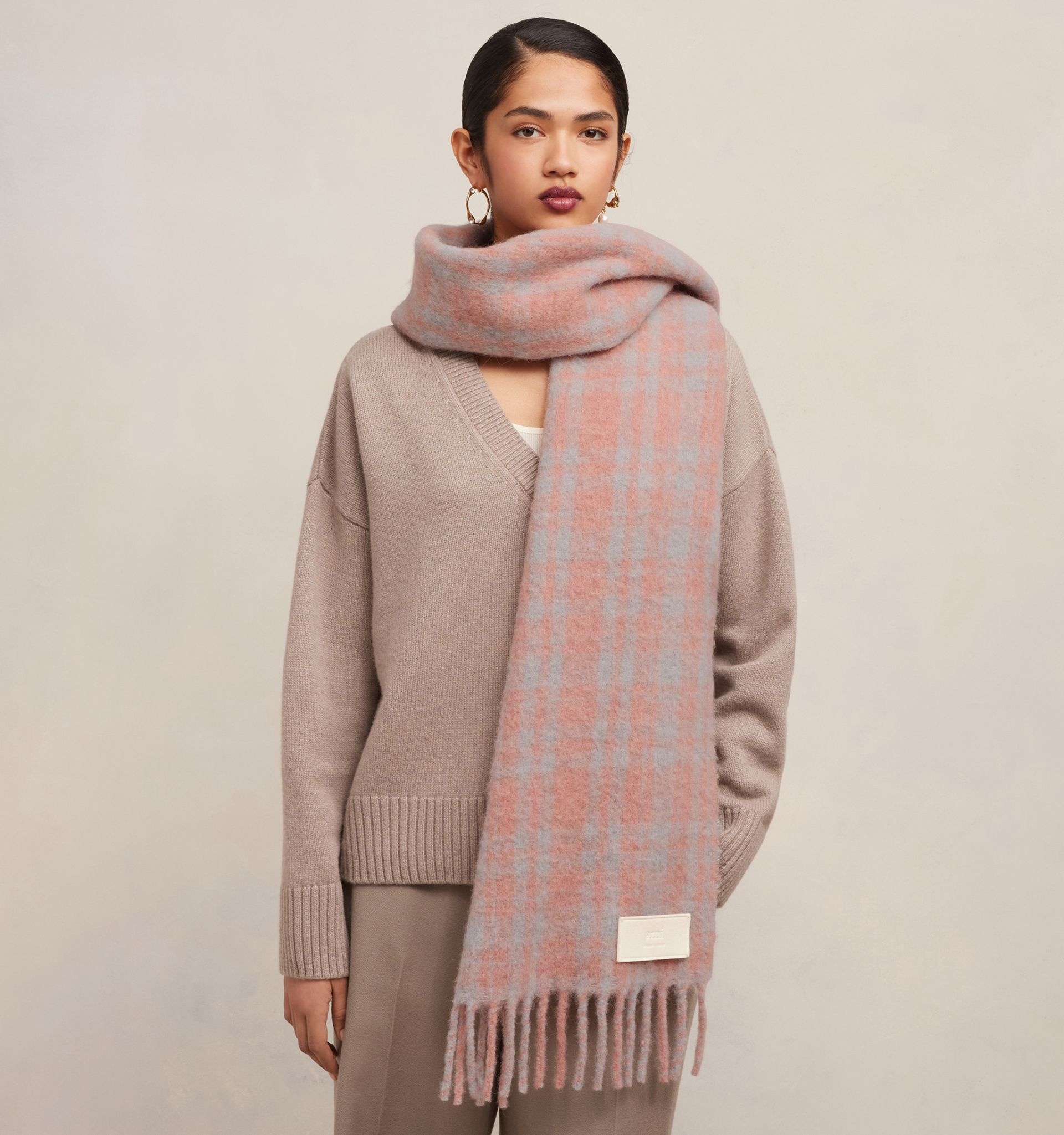 Oversize Checkered Ami Scarf - 4