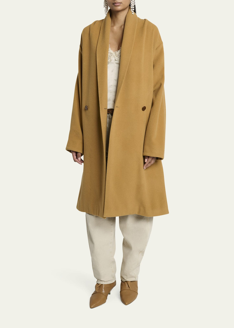 Isabel Marant Elise Double-Breasted Wool Cashmere Coat outlook