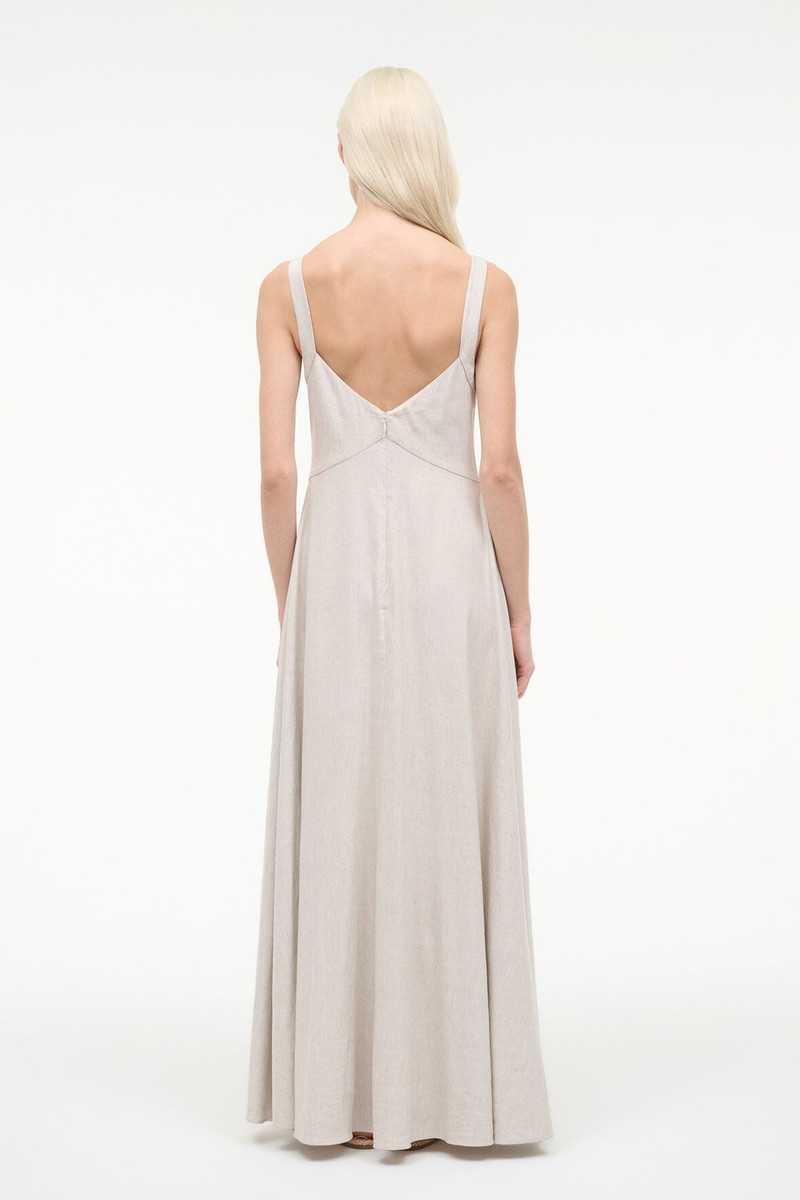 STAUD MADISON LINEN DRESS NATURAL 4
