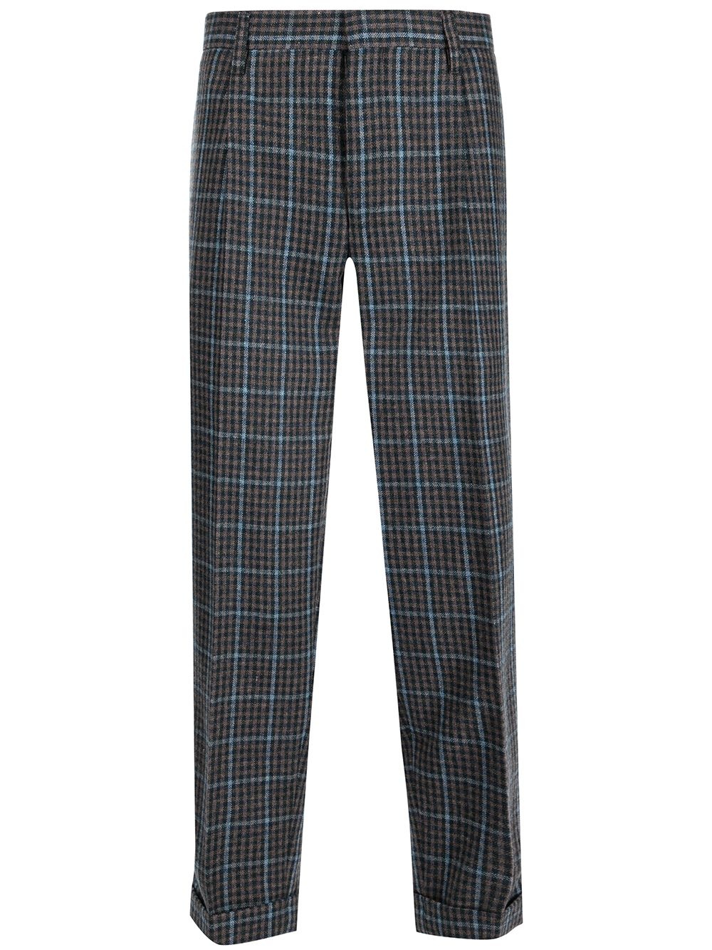 plaid-check print trousers - 1