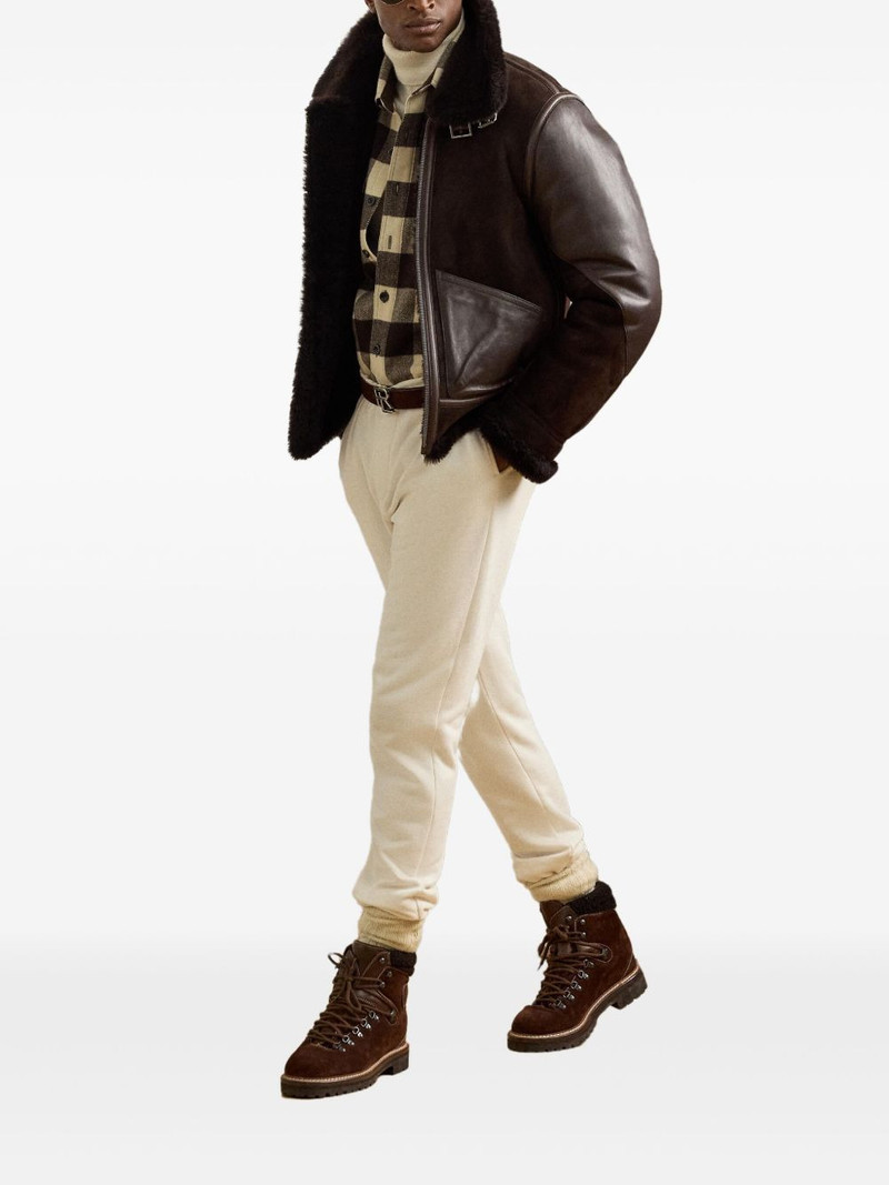Ralph Lauren shearling-collar biker jacket outlook