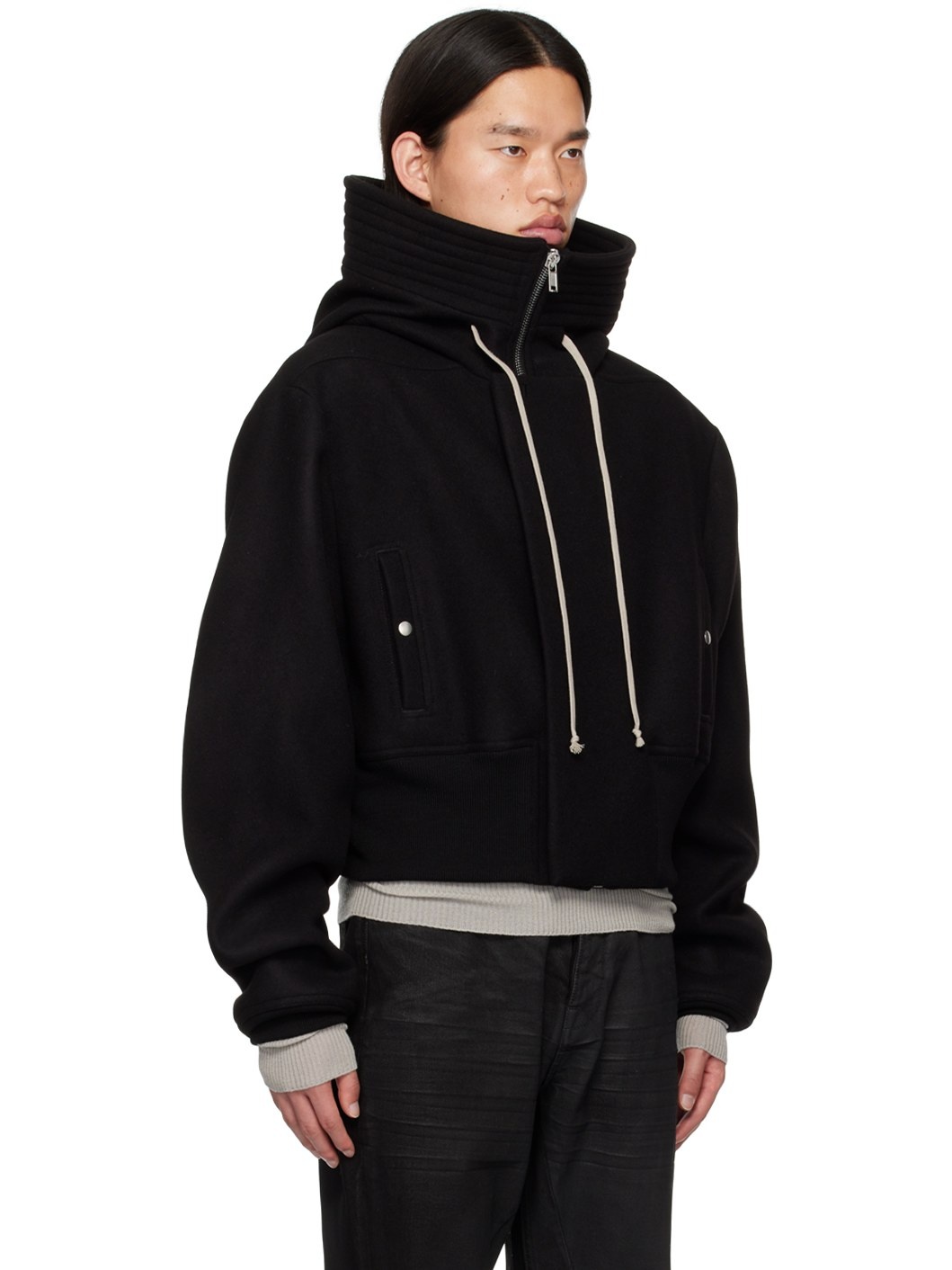 【Rick Owens】カーキ Porterville Collage ボンバージャケット Khaki Porterville Jumbo Peter Flight Denim Bomber Jacket by