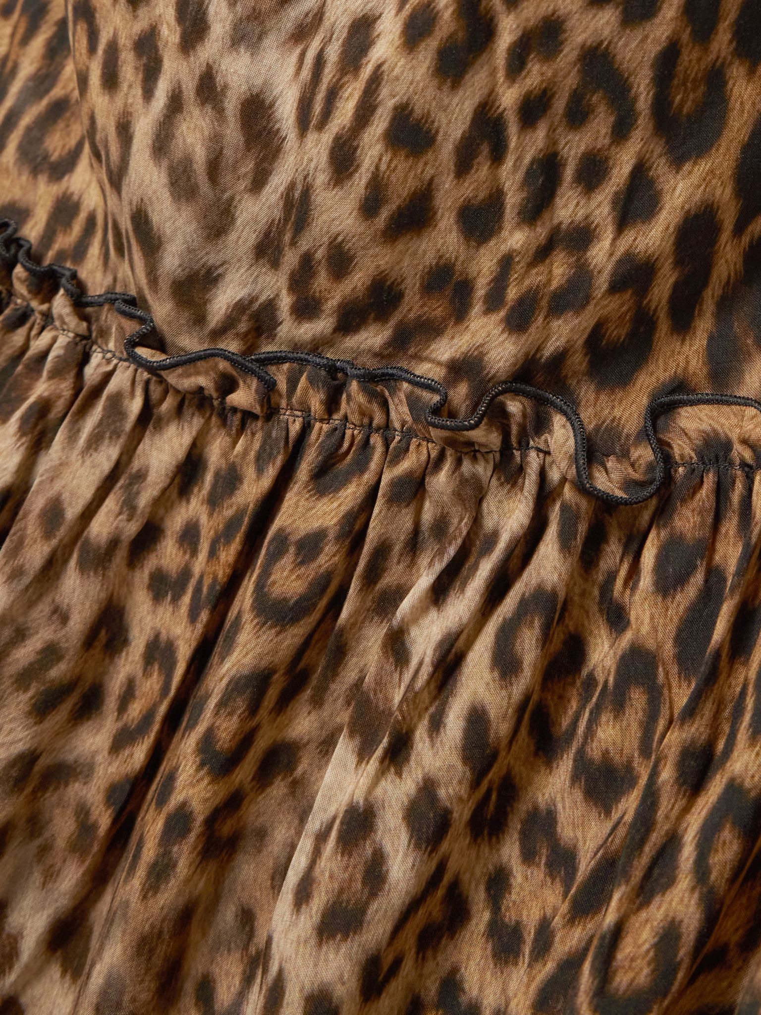 Skylar scarf-detailed belted printed crepe maxi dress Leopard print - 5