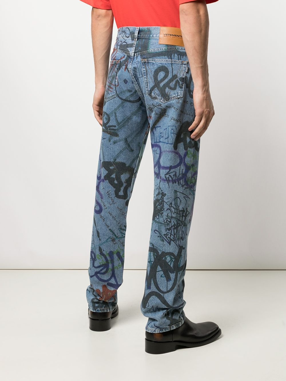 graffiti-print straight-leg jeans - 4