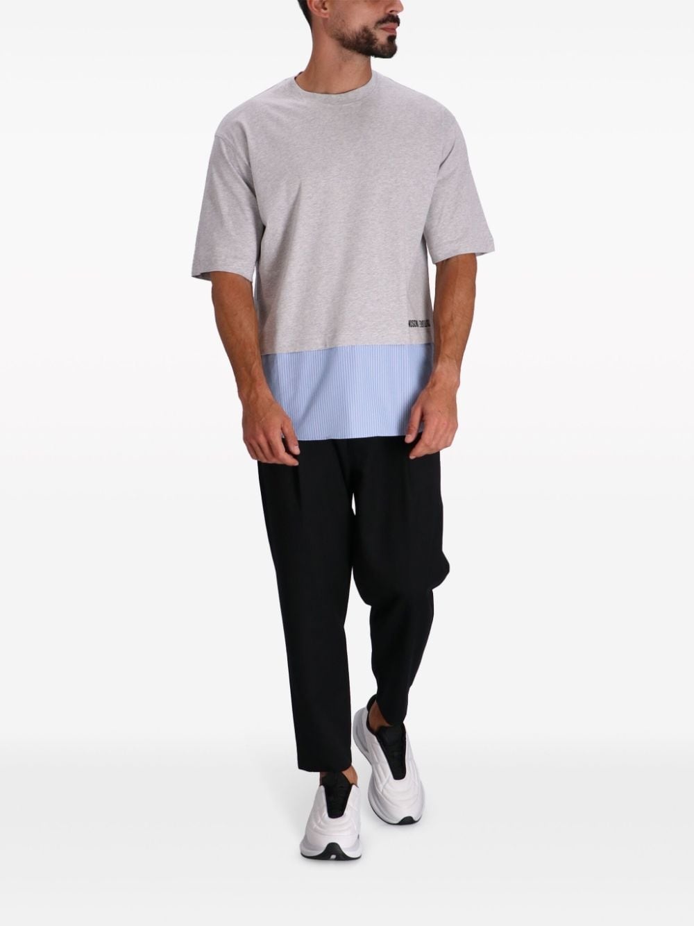 two-tone logo-print t-shirt - 2