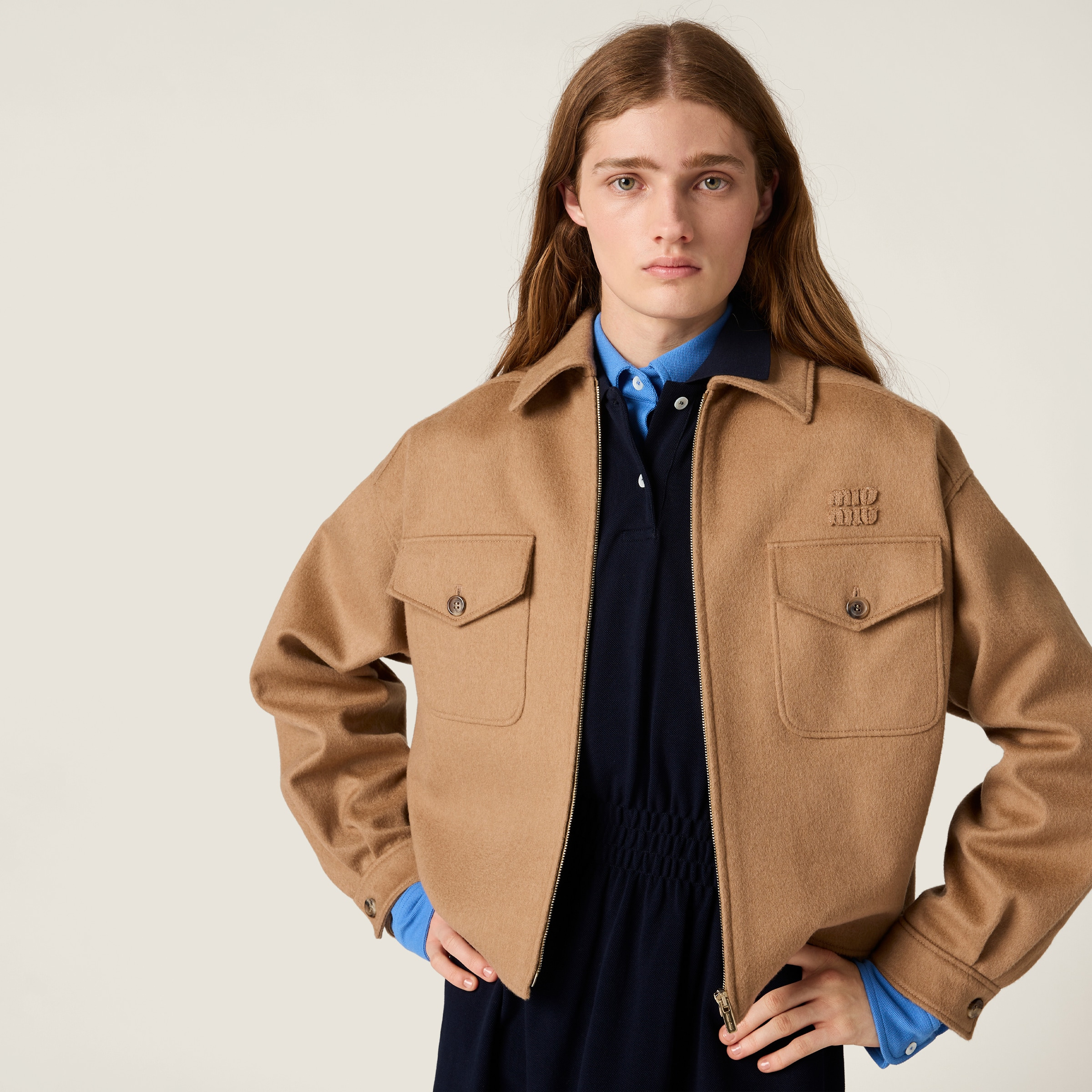 Bonded camel hair blouson jacket - 6