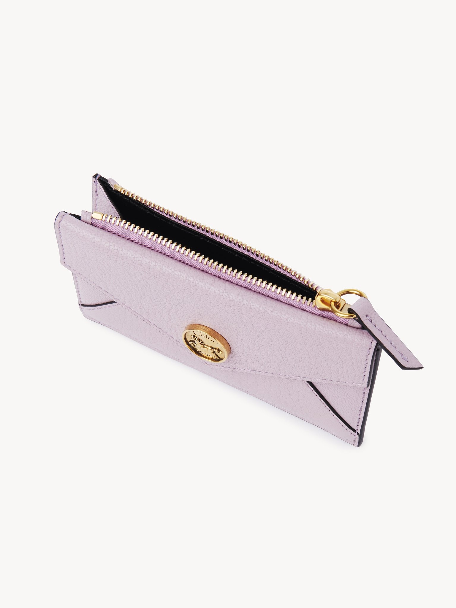 SMALL ENVELOPE PURSE WITH CARD SLOTS IN GRAINED LEATHER - 3