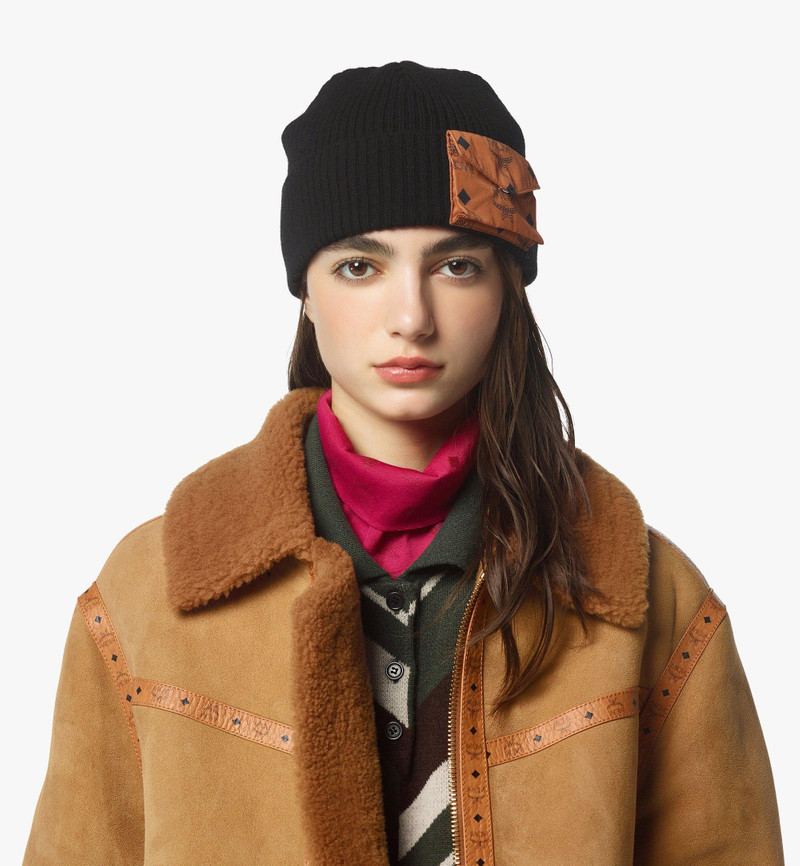 MCM Wool Beanie w/ Monogram Print ECONYL® Pocket outlook