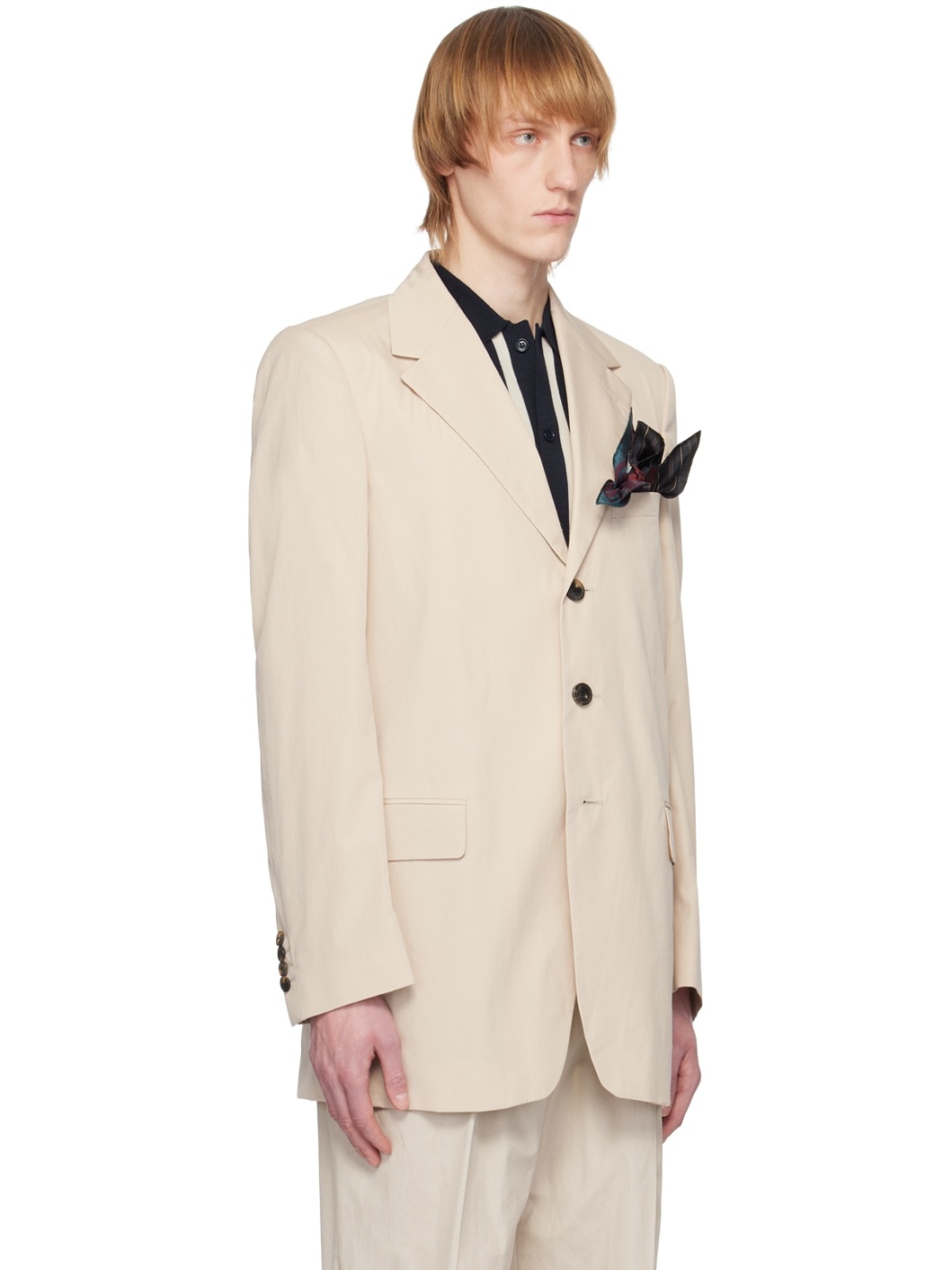 Beige Vented Blazer - 2