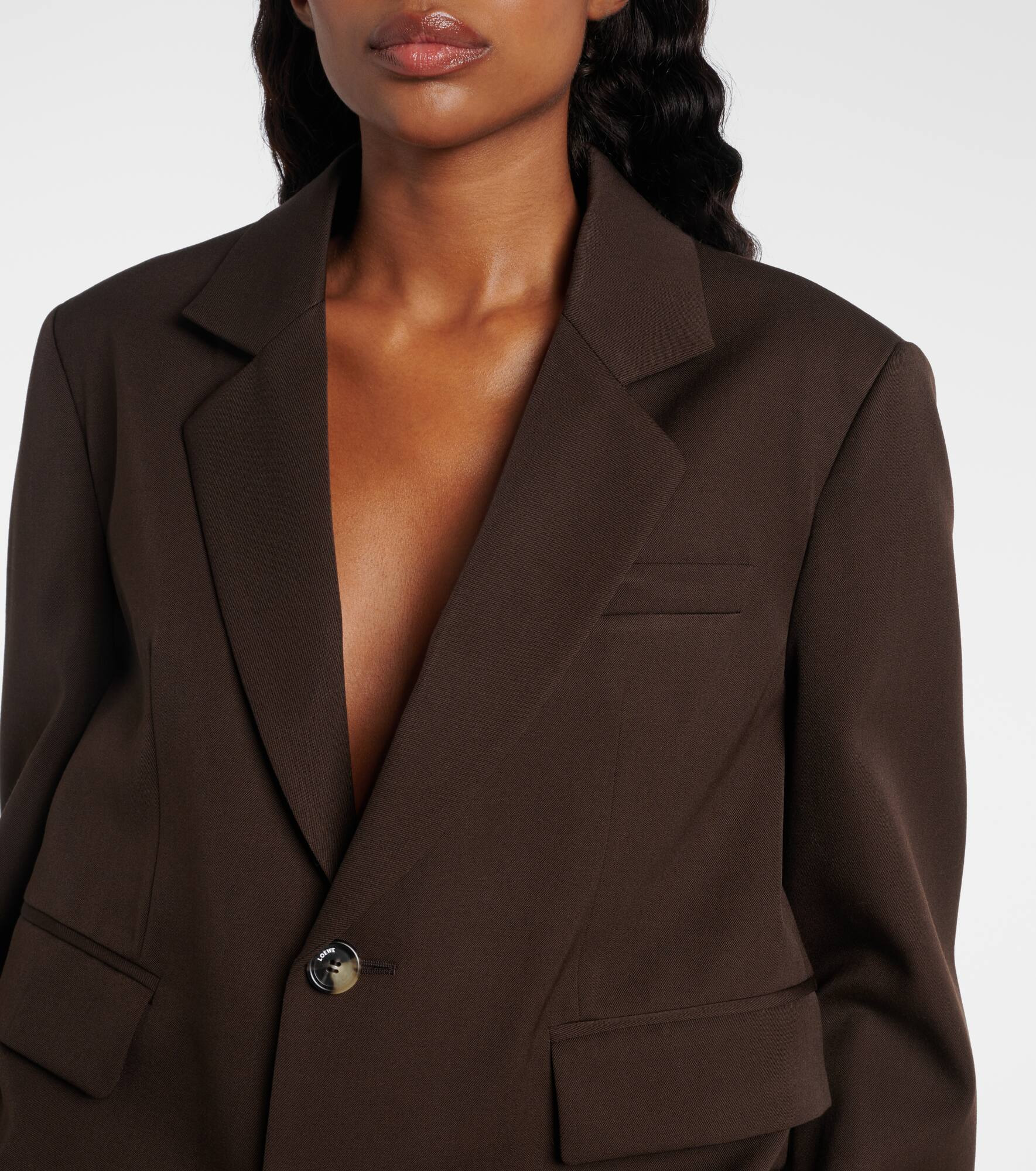 Gathered wool blazer - 4