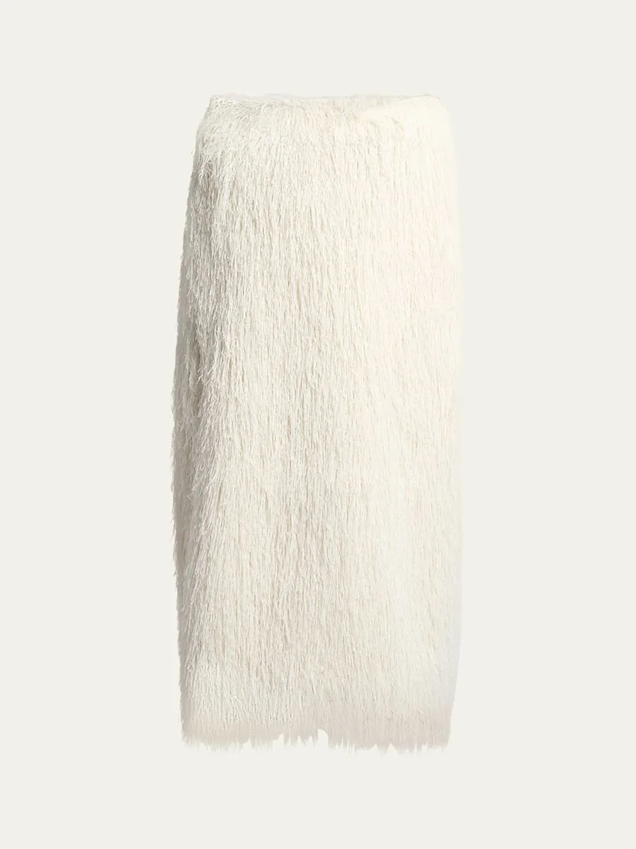 Sokna Fringed Midi Skirt - 1