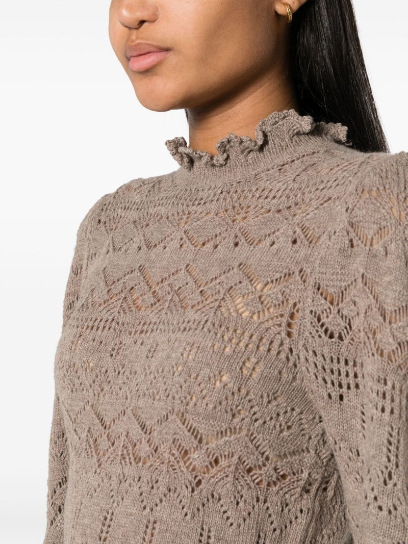 pointelle-knit long-sleeved jumper 5