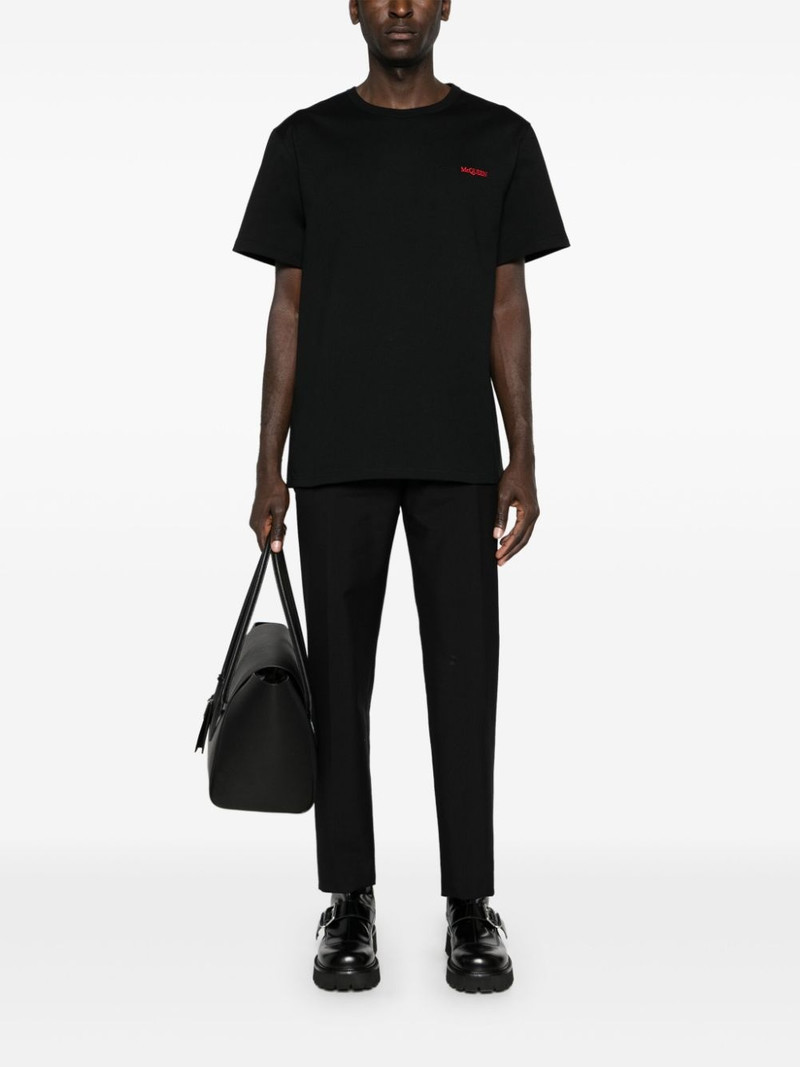 Alexander McQueen logo-embroidered cotton T-shirt outlook