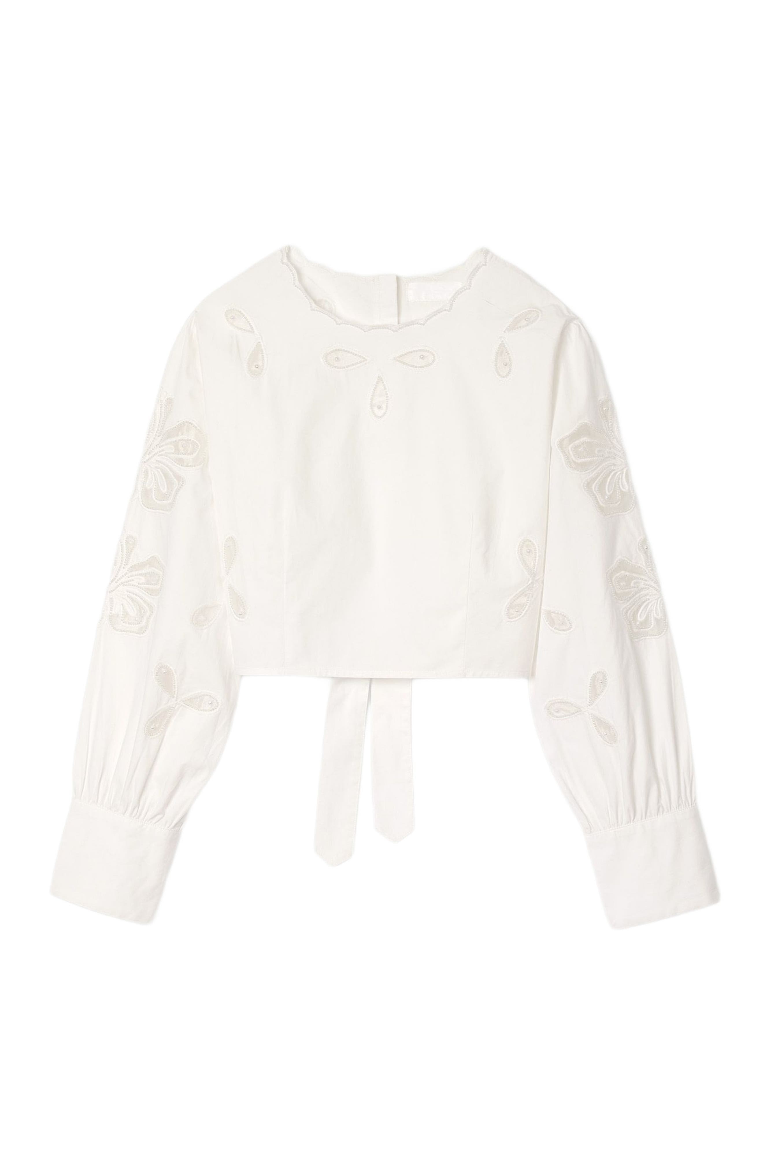 SANDRO Poplin crop top in Ecru at Nordstrom - 4