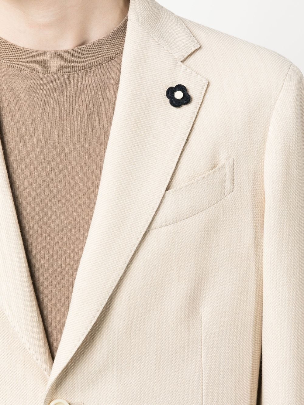 woven single-breasted blazer - 5