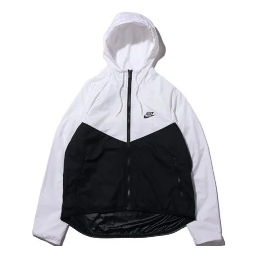 (WMNS) Nike Sportswear Windrunner Hoodie Jacket For Black/White BV3940-101 - 1