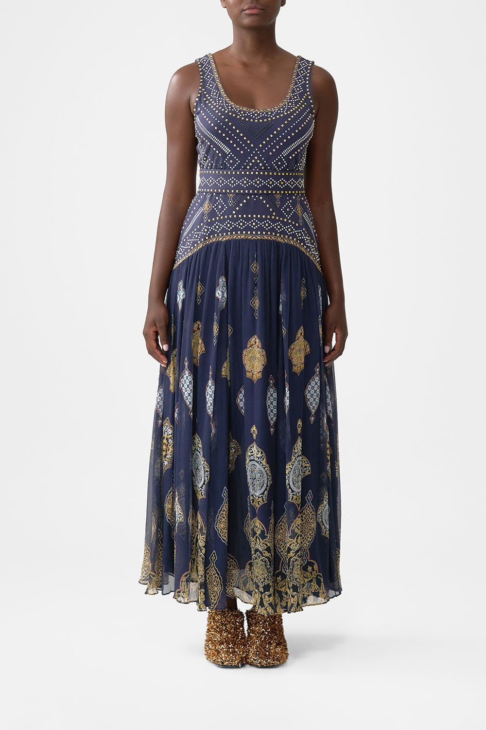 JERSEY TANK DRESS WITH CONTRAST SKIRT - 2