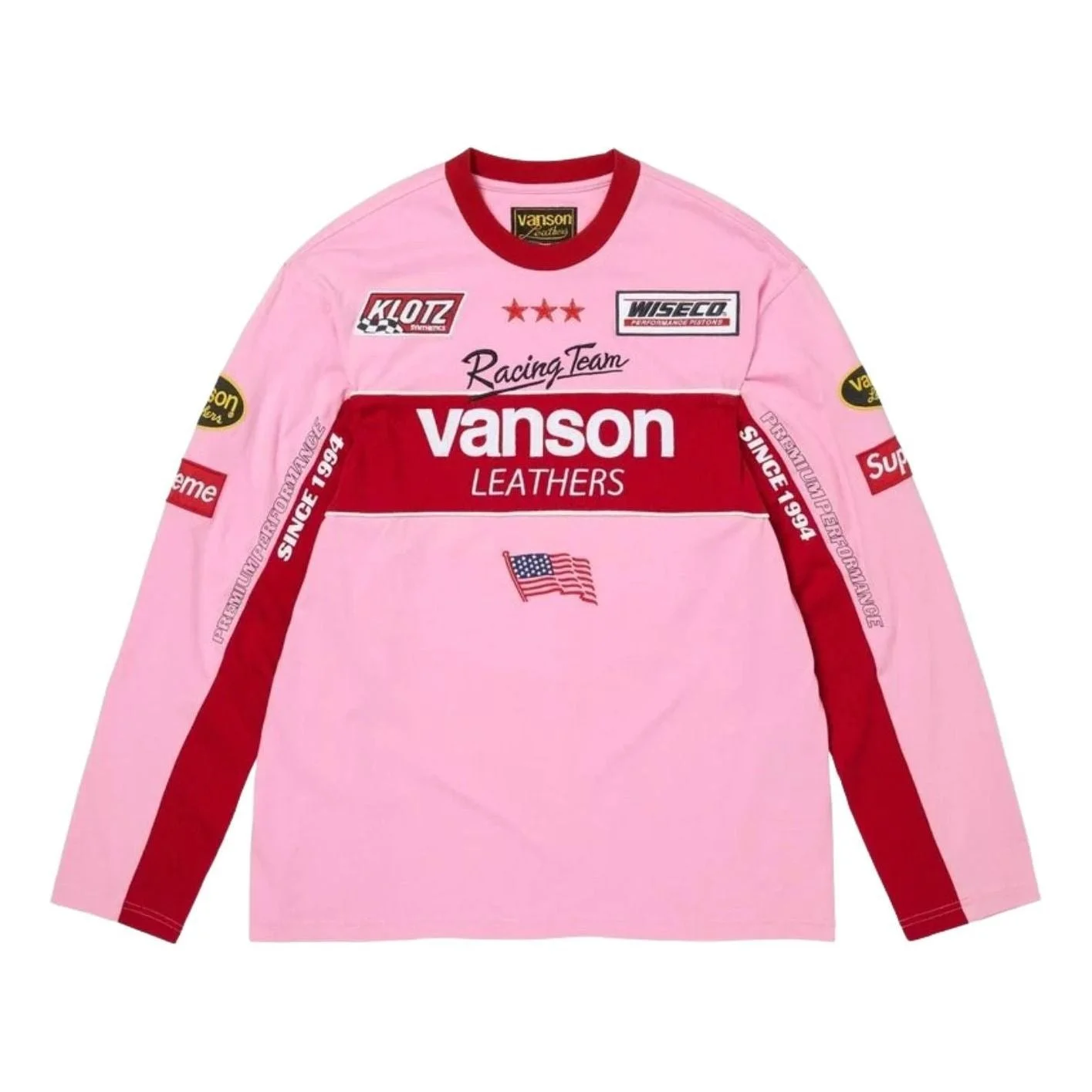 Supreme x Vanson Leathers SS26 L/S T-Shirt 'Pink' SUP-SS26-007-PINK - 1