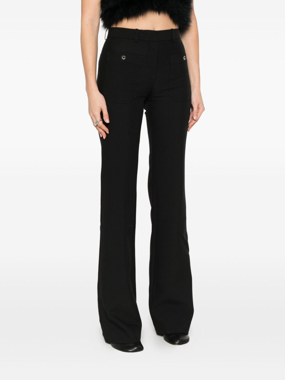 button-embellished tailored trousers - 3