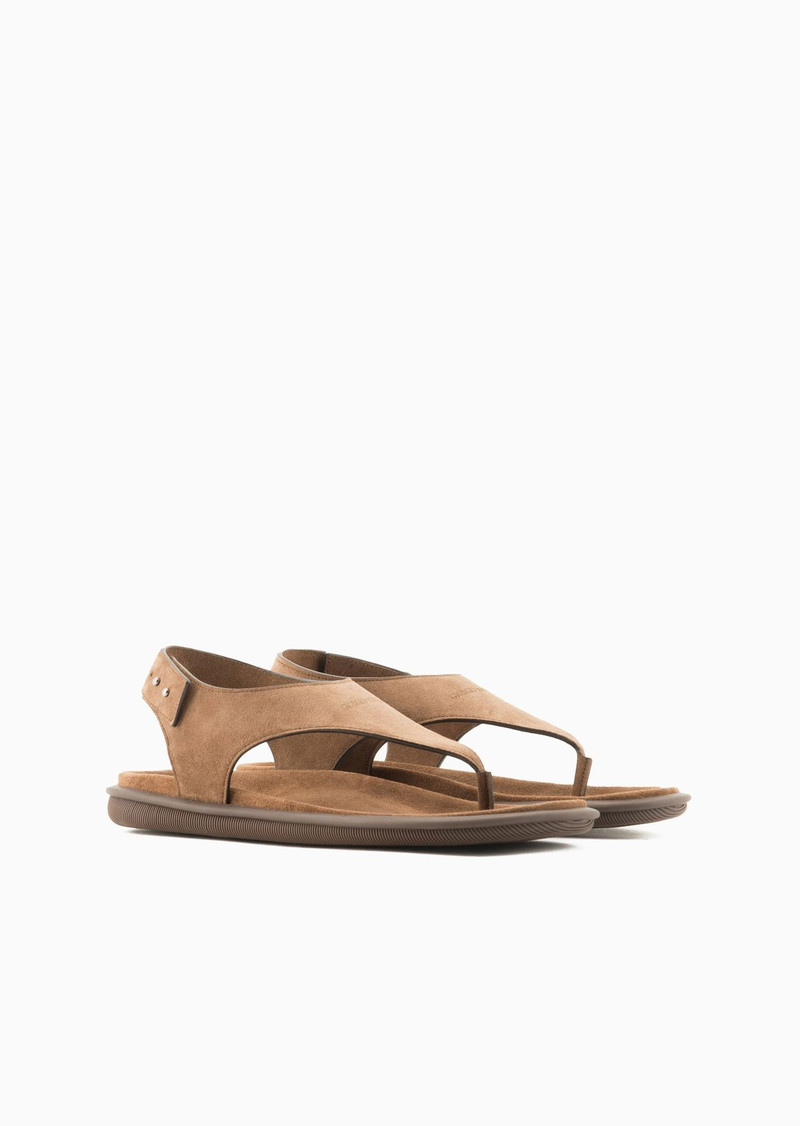 Suede thong sandals 2