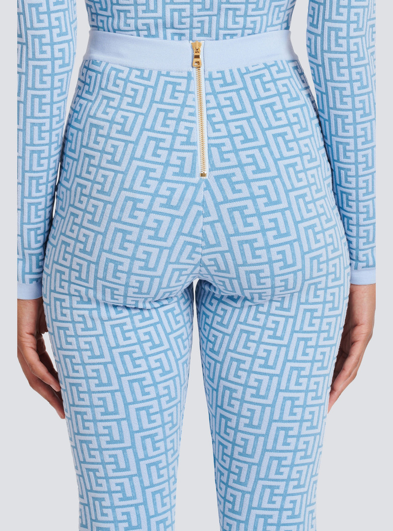 Knit leggings with Balmain monogram 8
