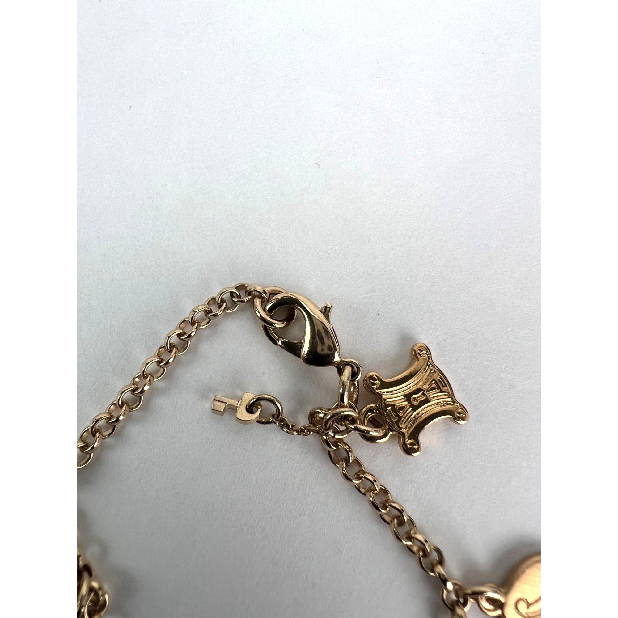 Celine Triomphe Gold metal Charm Bracelet - 7