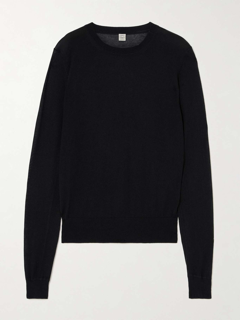 Knitted silk-blend sweater Black 1