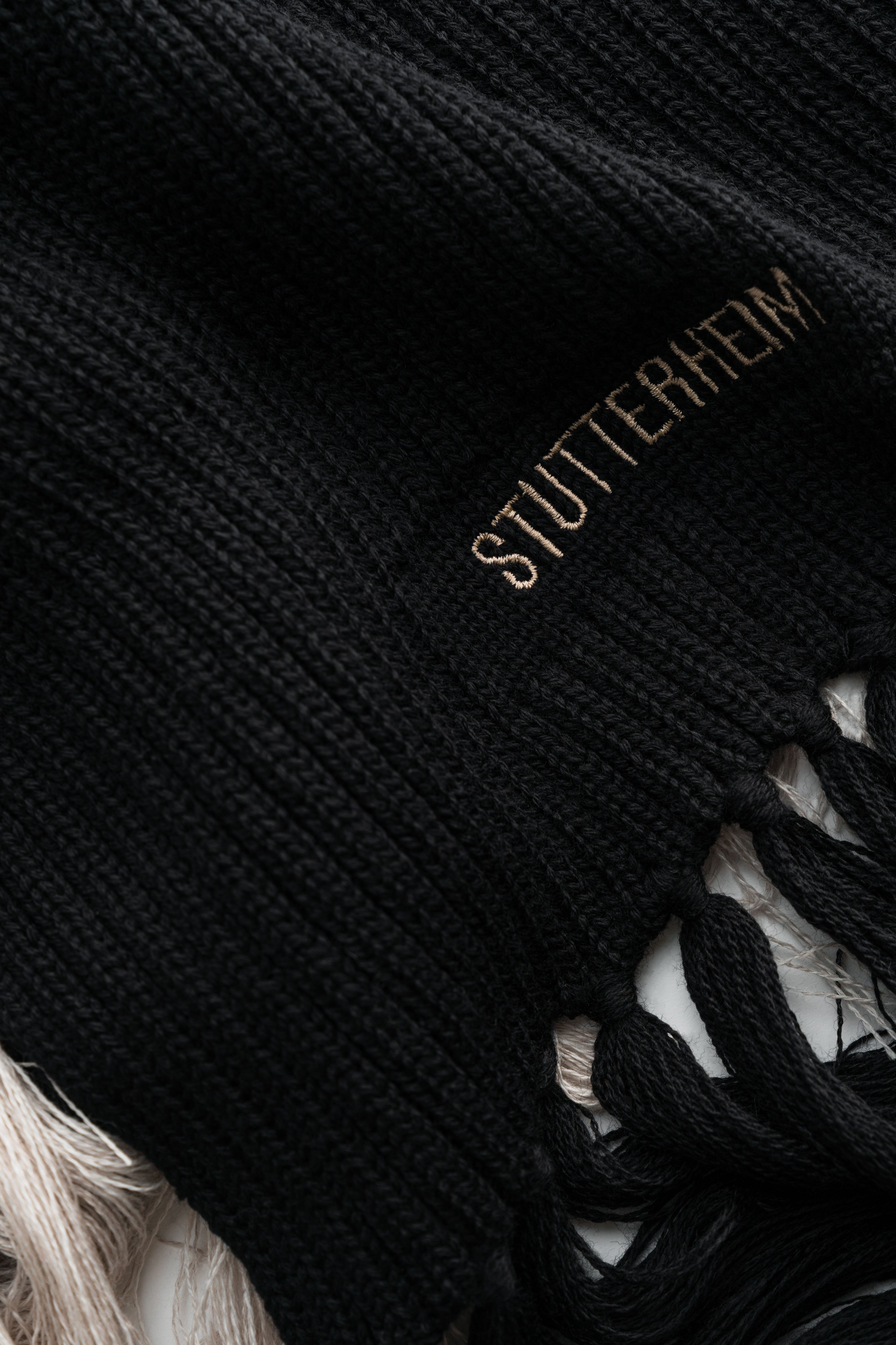Fringe Scarf Black - 2