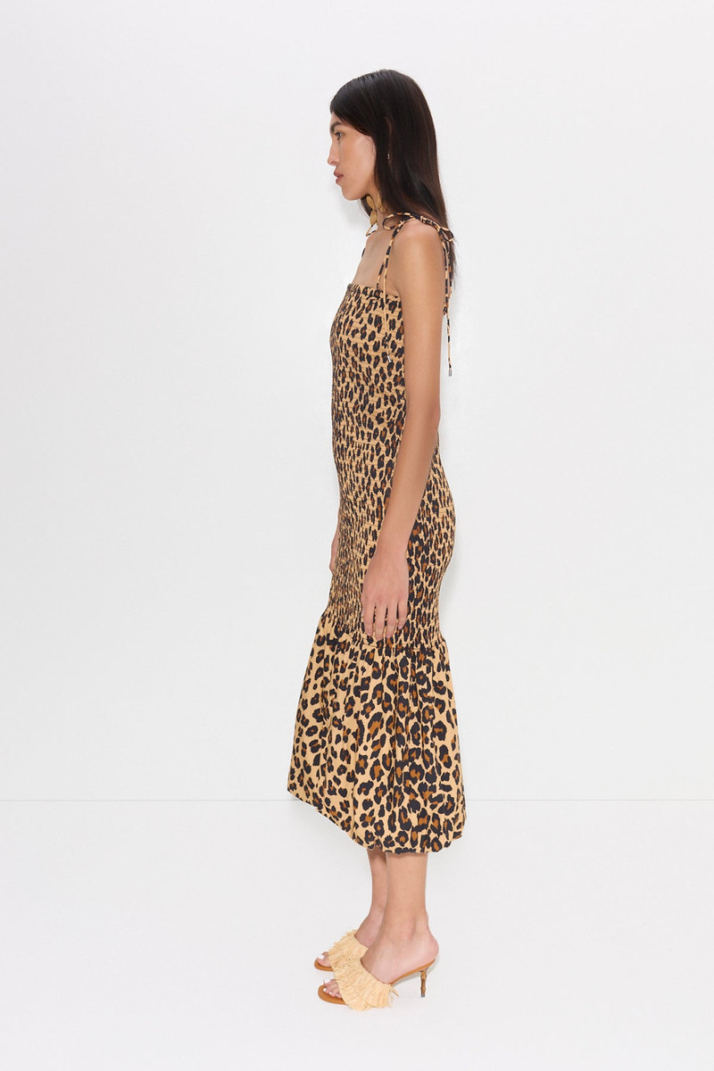 Canto Smocked Poplin Dress in Cheetah 5