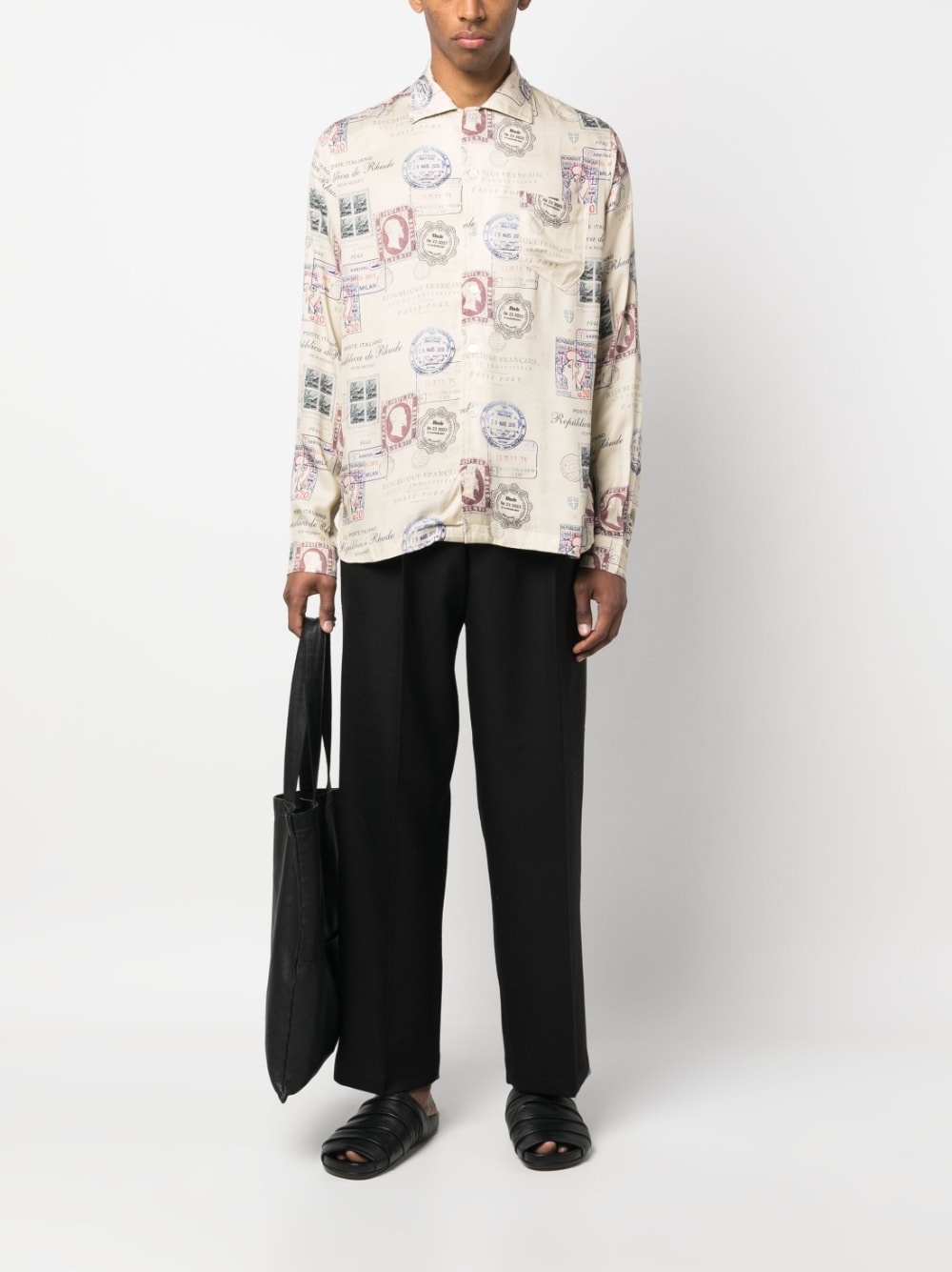 passport stamp print shirt - 2