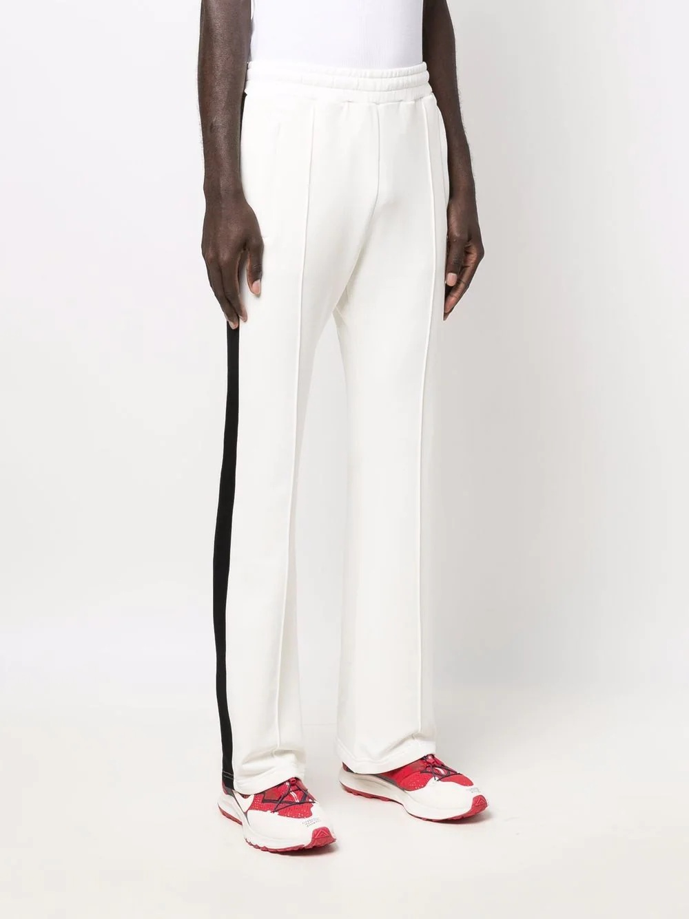 two-tone straight-leg trousers - 3