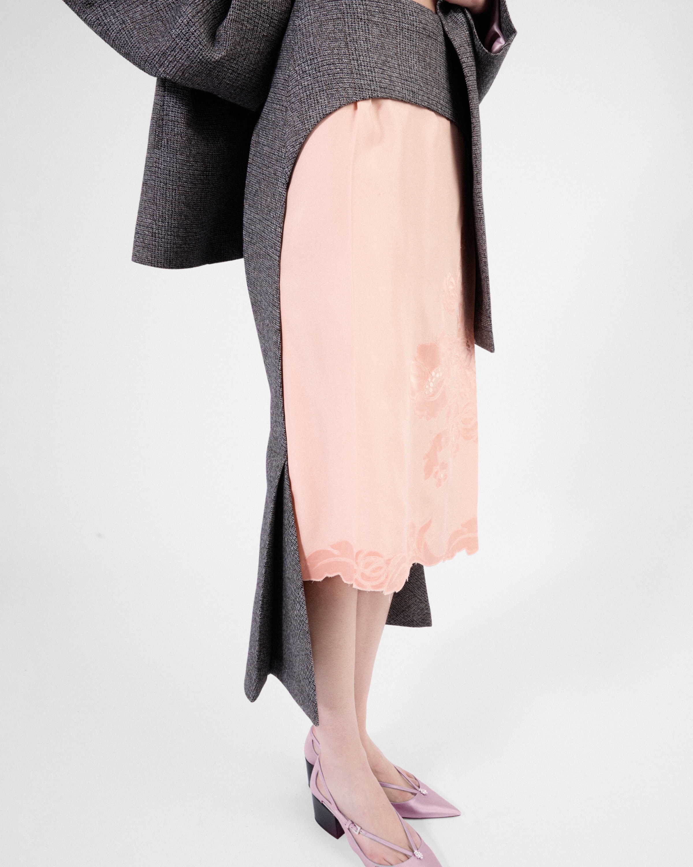 Embroidered habutai silk skirt - 6