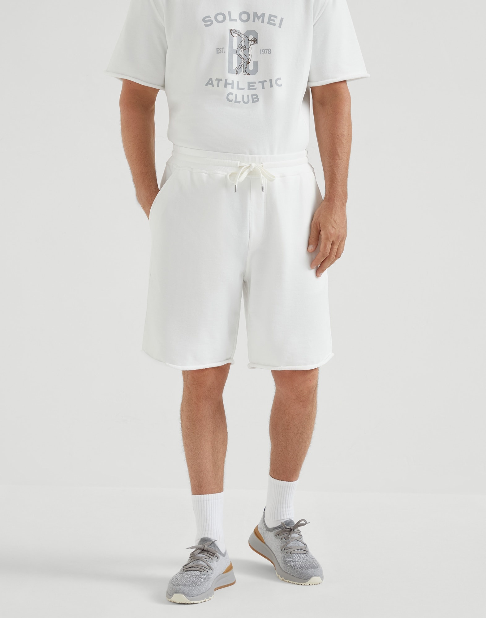 Cotton smooth French terry bermuda shorts - 1