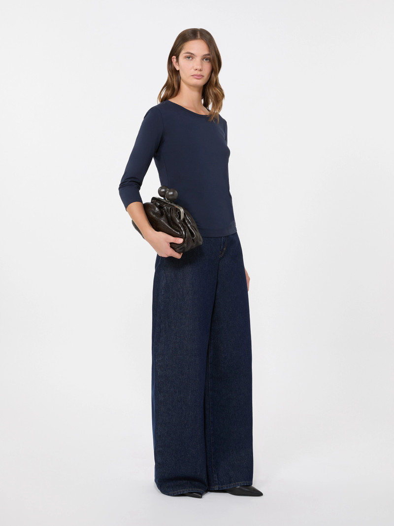WEEKEND Max Mara Stretch cotton T-shirt - NAVY outlook