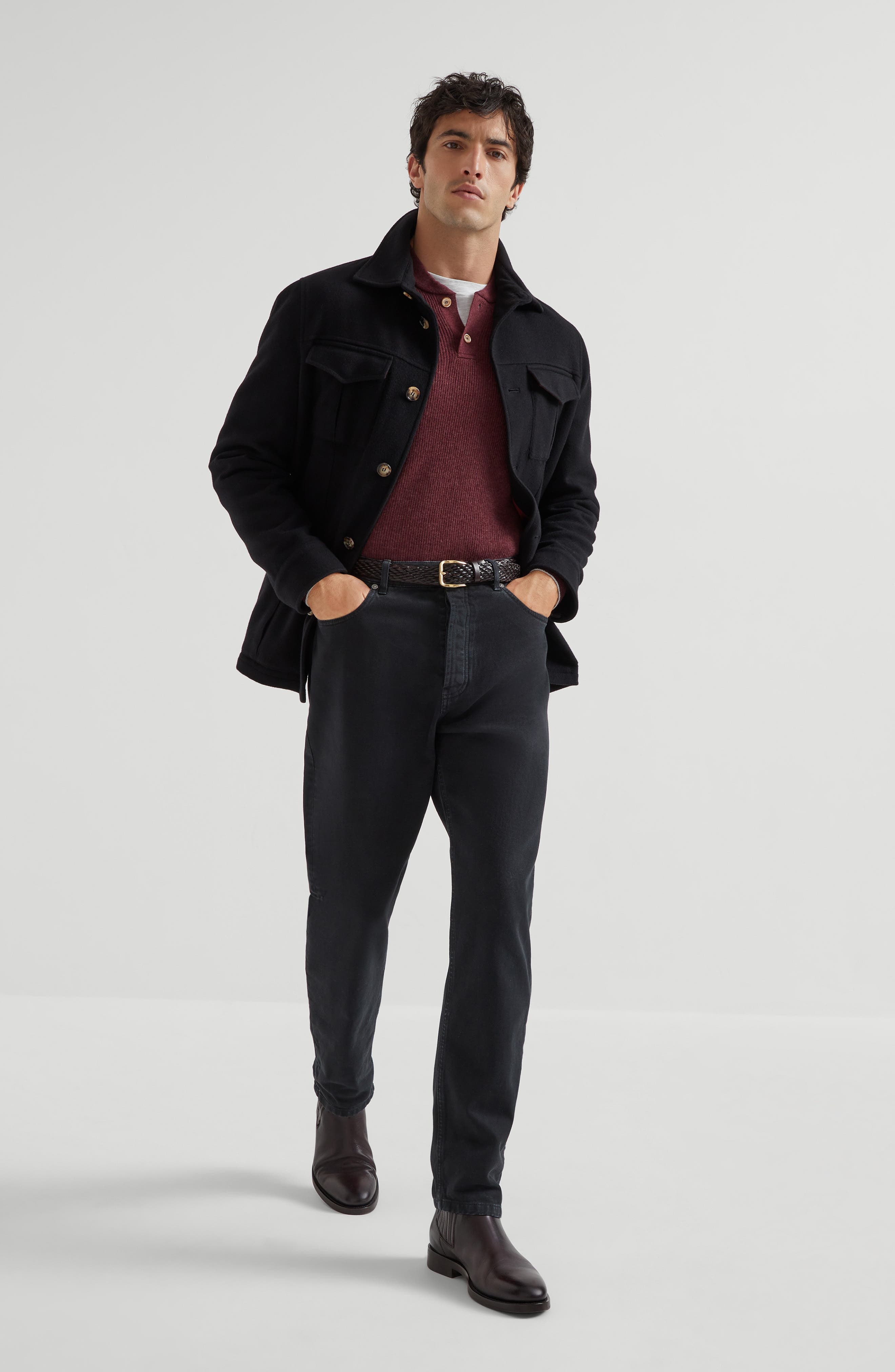 Brunello Cucinelli Water-resistant safari jacket in Black at Nordstrom - 6
