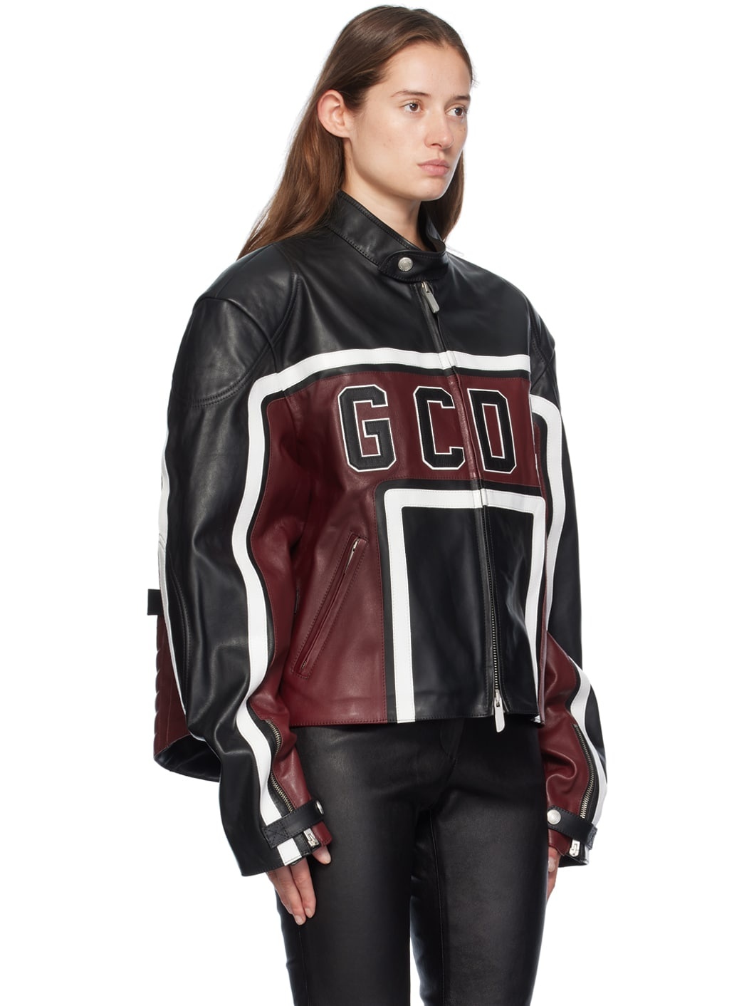 Black & Red Racing Leather Jacket - 2