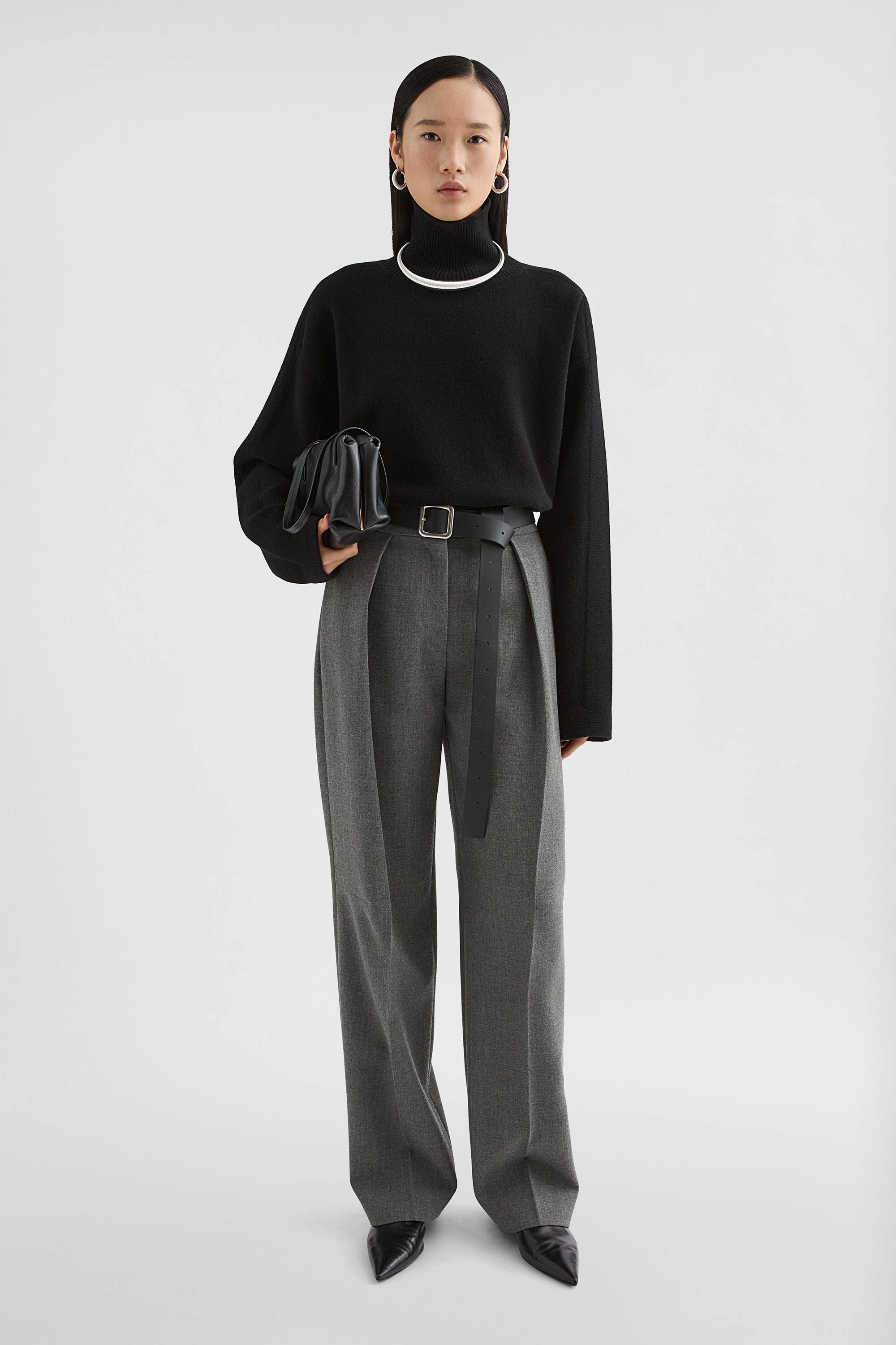 Wool Canvas Tailored Trousers - 7