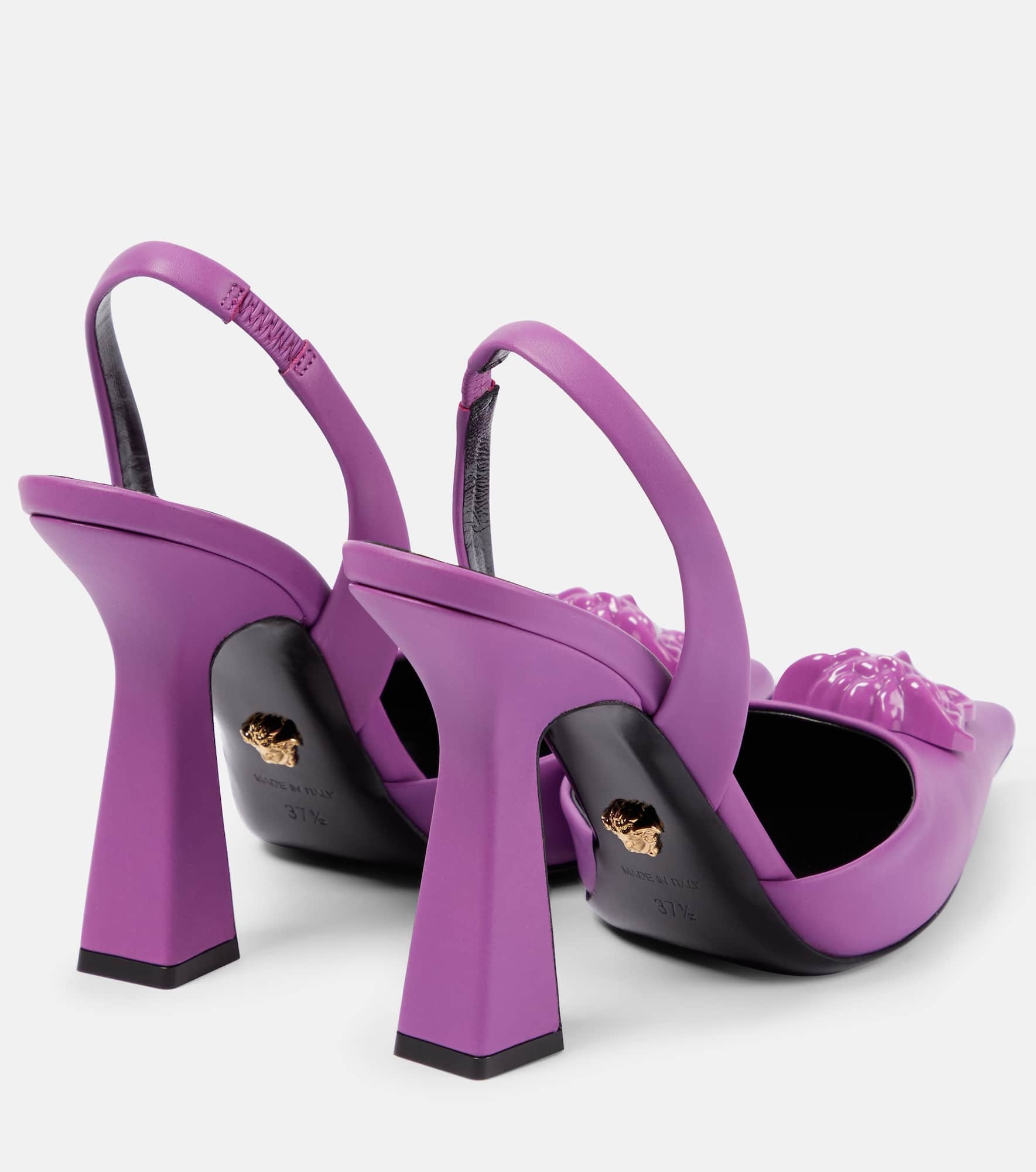 La Medusa leather slingback pumps - 3