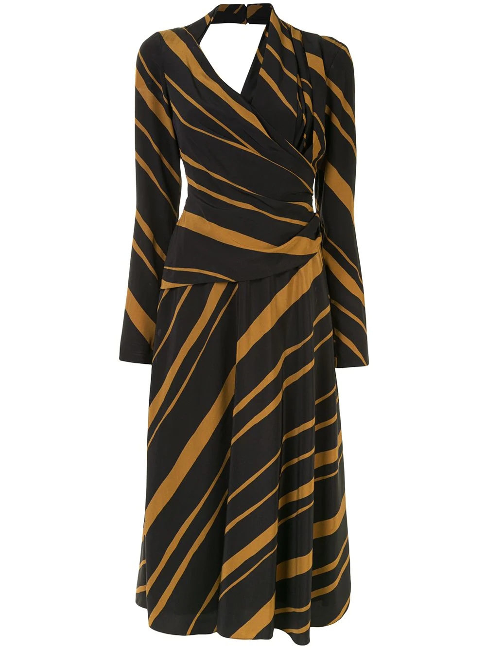 printed twisted midi dress - 1