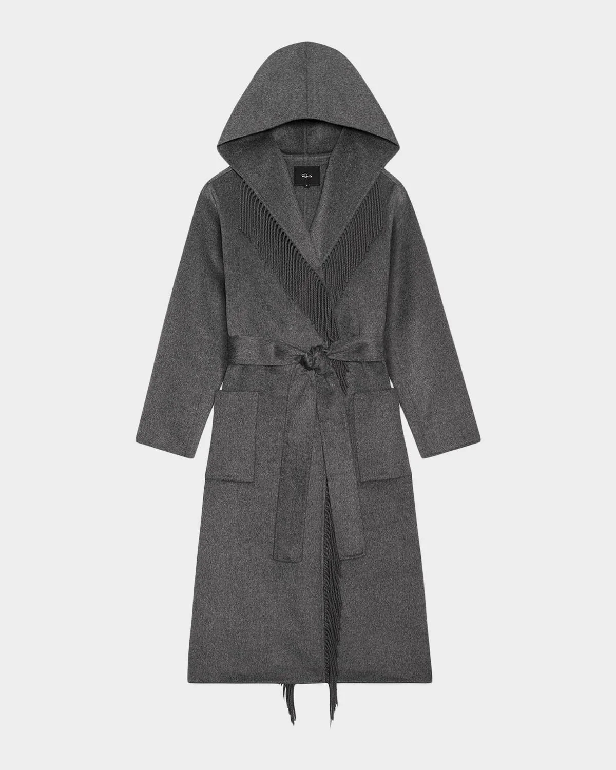 Arlon Hooded Wrap Coat with Fringe-Trim - 1